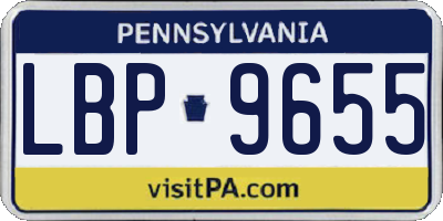 PA license plate LBP9655