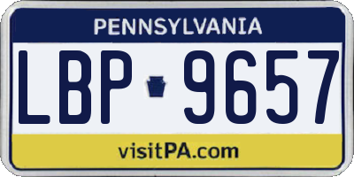 PA license plate LBP9657
