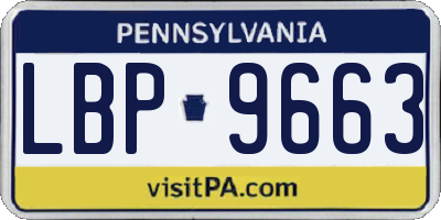 PA license plate LBP9663