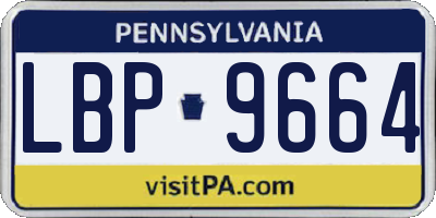 PA license plate LBP9664