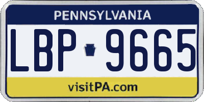 PA license plate LBP9665