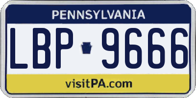 PA license plate LBP9666