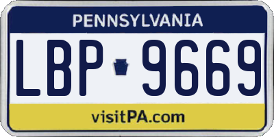 PA license plate LBP9669
