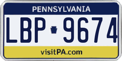 PA license plate LBP9674