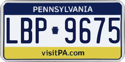 PA license plate LBP9675