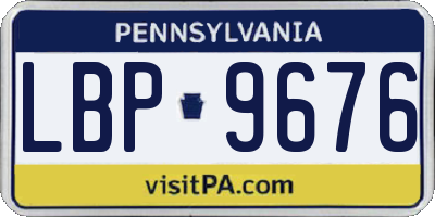 PA license plate LBP9676