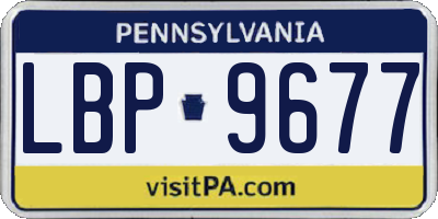 PA license plate LBP9677