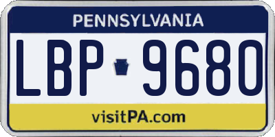 PA license plate LBP9680