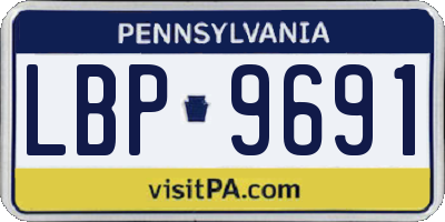 PA license plate LBP9691