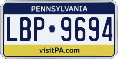 PA license plate LBP9694