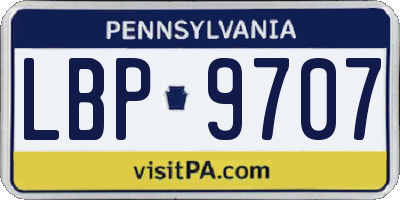 PA license plate LBP9707