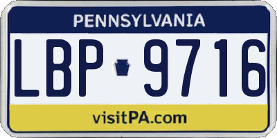 PA license plate LBP9716