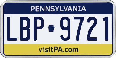 PA license plate LBP9721