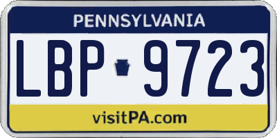 PA license plate LBP9723