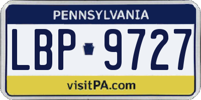 PA license plate LBP9727