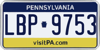 PA license plate LBP9753