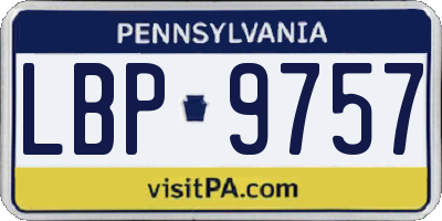 PA license plate LBP9757