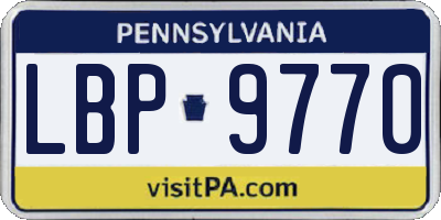 PA license plate LBP9770