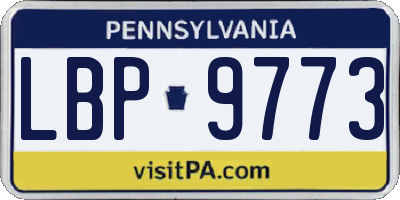 PA license plate LBP9773