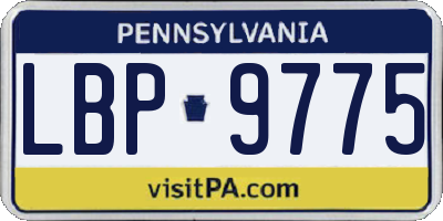 PA license plate LBP9775