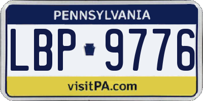 PA license plate LBP9776
