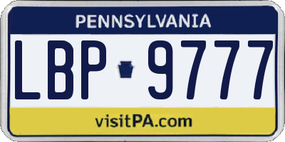 PA license plate LBP9777
