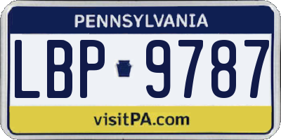 PA license plate LBP9787