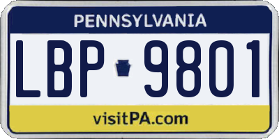PA license plate LBP9801
