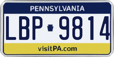 PA license plate LBP9814