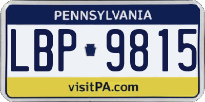 PA license plate LBP9815