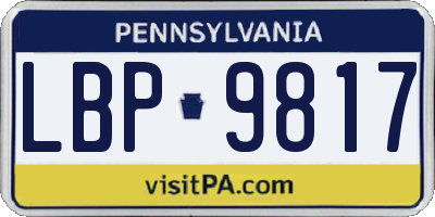 PA license plate LBP9817