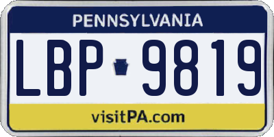 PA license plate LBP9819