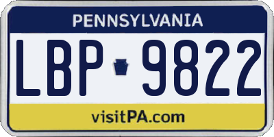 PA license plate LBP9822
