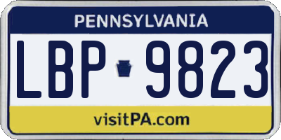 PA license plate LBP9823