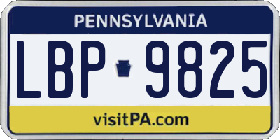 PA license plate LBP9825