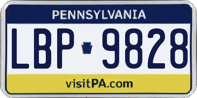 PA license plate LBP9828