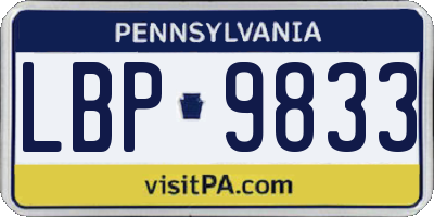 PA license plate LBP9833