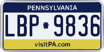 PA license plate LBP9836