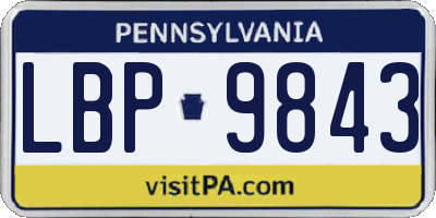 PA license plate LBP9843