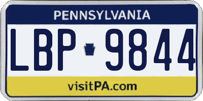 PA license plate LBP9844