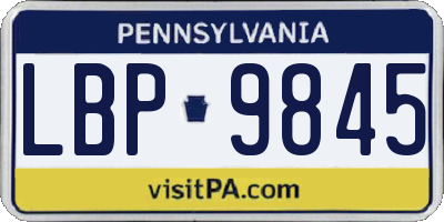 PA license plate LBP9845