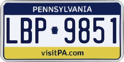 PA license plate LBP9851