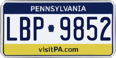 PA license plate LBP9852