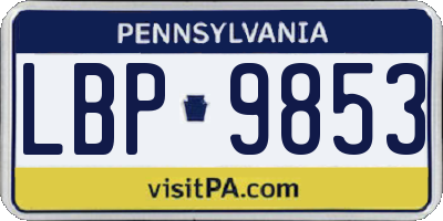 PA license plate LBP9853