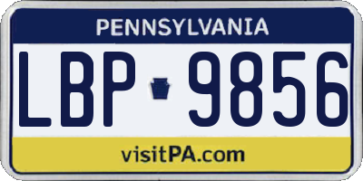 PA license plate LBP9856
