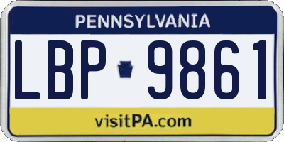 PA license plate LBP9861