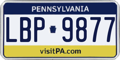 PA license plate LBP9877