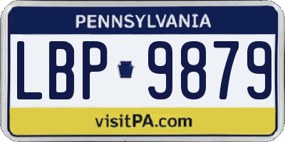 PA license plate LBP9879
