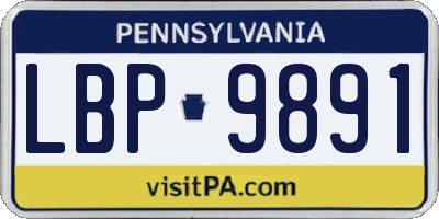 PA license plate LBP9891
