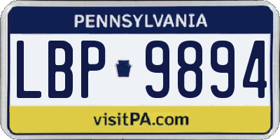 PA license plate LBP9894